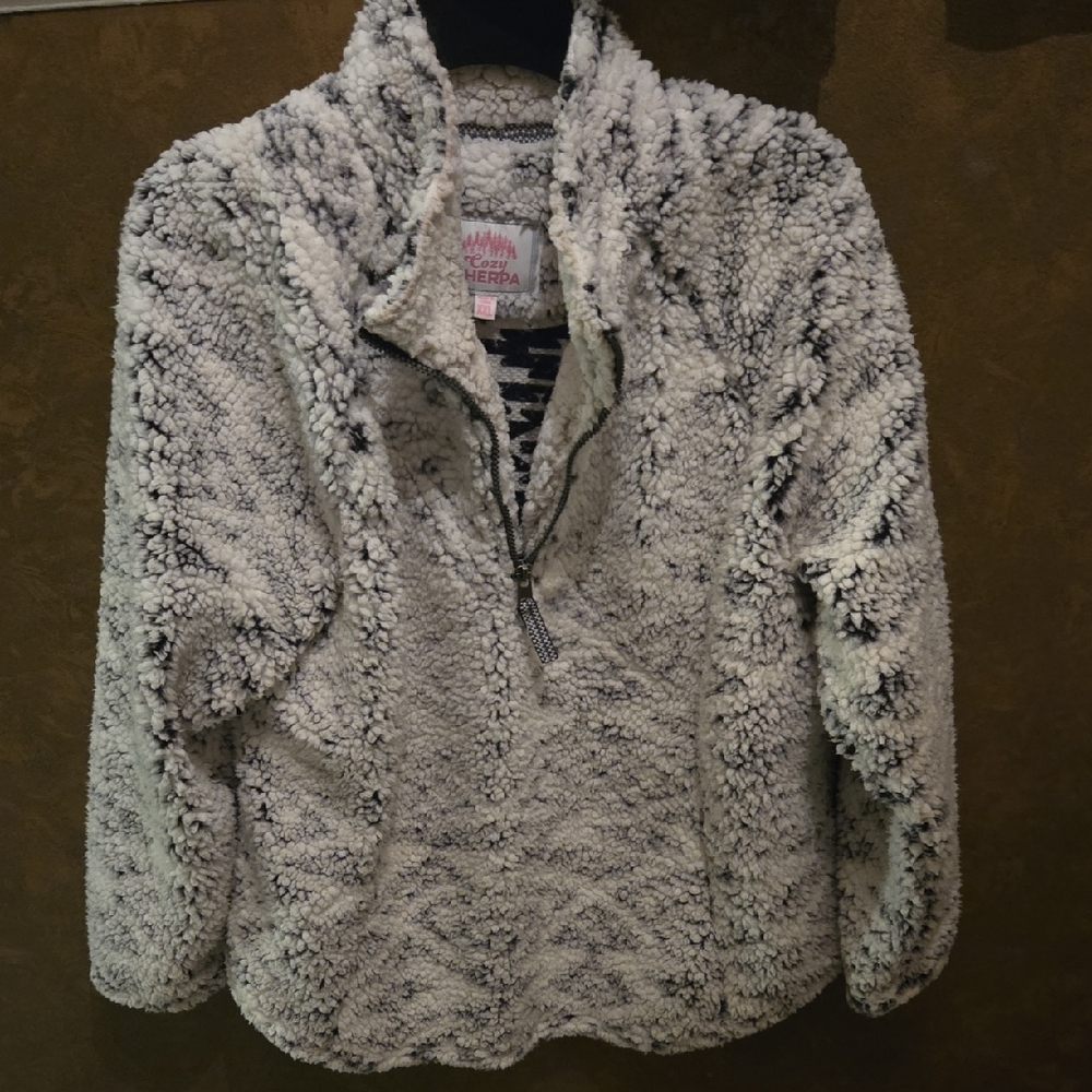 Women's Teddy Jacket - White and Black
